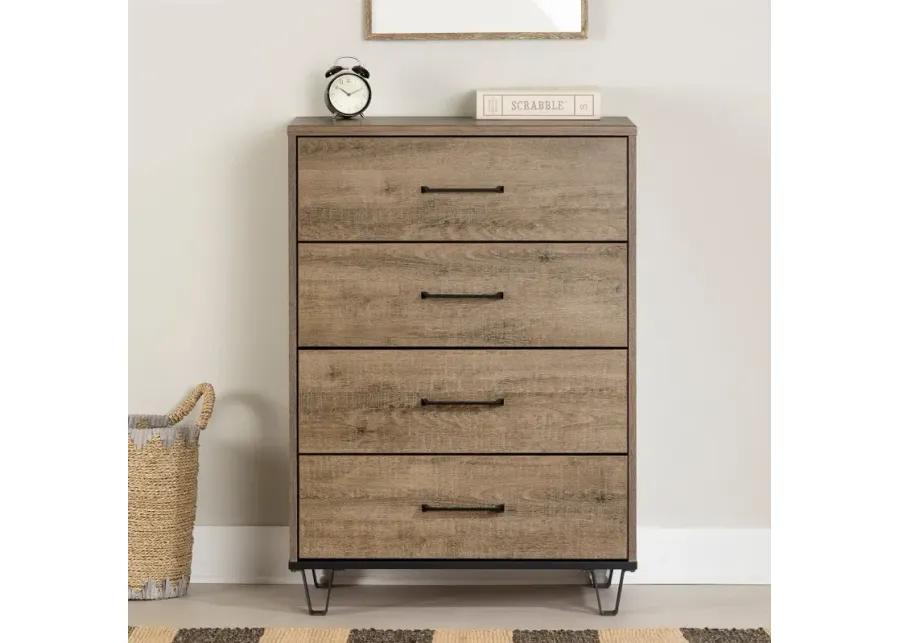 Arlen Weathered Oak 4 Drawer Chest - South Shore