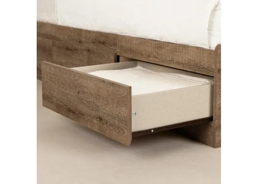 Arlene Weathered Oak Full Storage Bed with 3 Drawers - South Shore