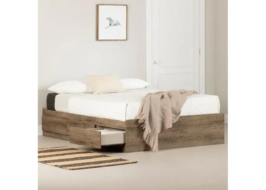 Arlene Weathered Oak Full Storage Bed with 3 Drawers - South Shore