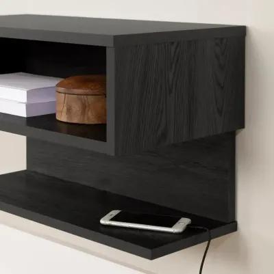 Fusion Gray Oak Floating Nightstand - South Shore