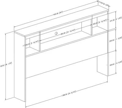 Fusion Full/Queen Pure White Bookcase Headboard - South Shore