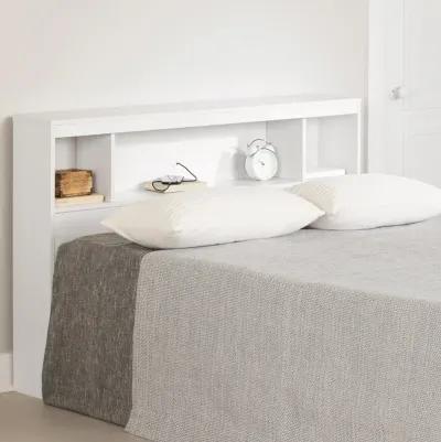 Fusion Full/Queen Pure White Bookcase Headboard - South Shore