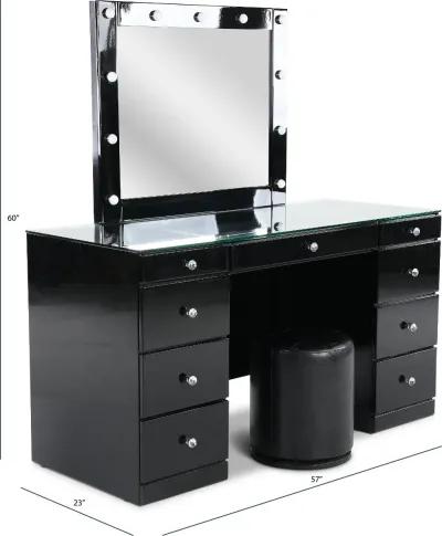 Avery Black 3 Piece Vanity Set