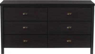 Boston Contemporary Black Six Drawer Dresser