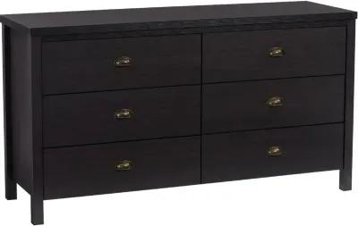 Boston Contemporary Black Six Drawer Dresser