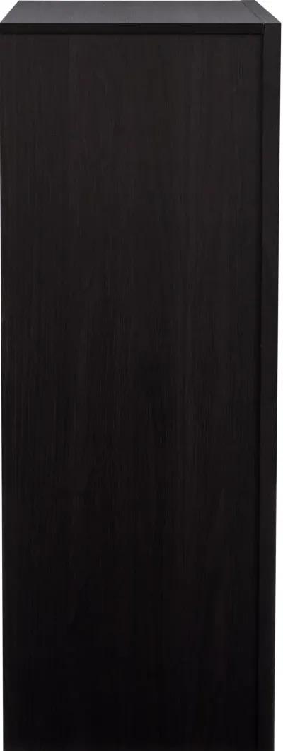 Newport Contemporary Black Five Drawer Tall Dresser