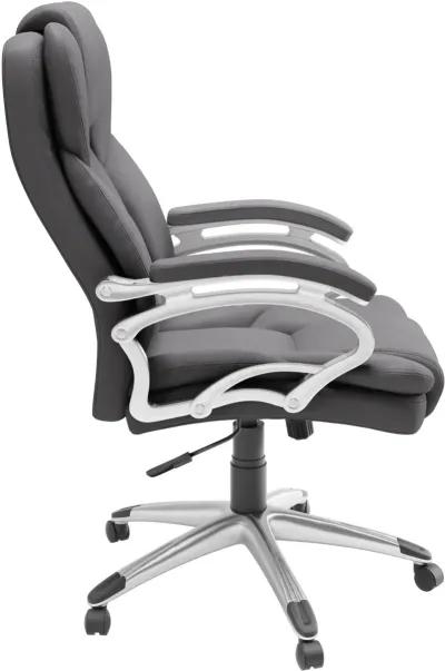 Workspace Contemporary Gray Leatherette Executive Office Chair