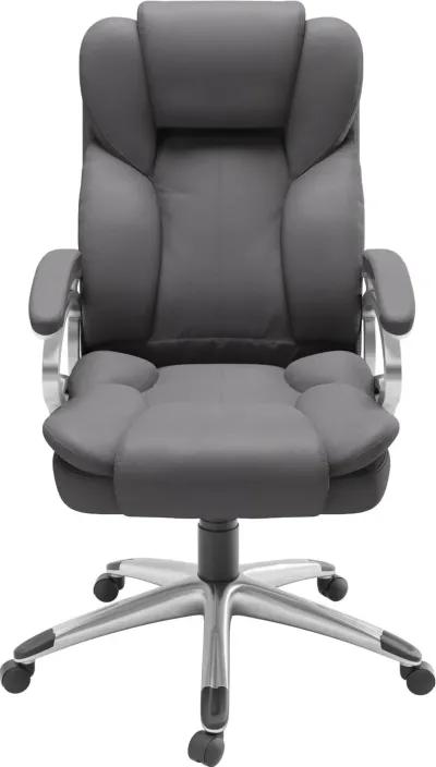 Workspace Contemporary Gray Leatherette Executive Office Chair