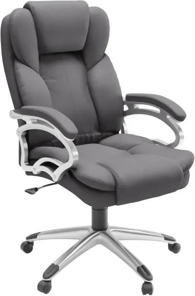 Workspace Contemporary Gray Leatherette Executive Office Chair