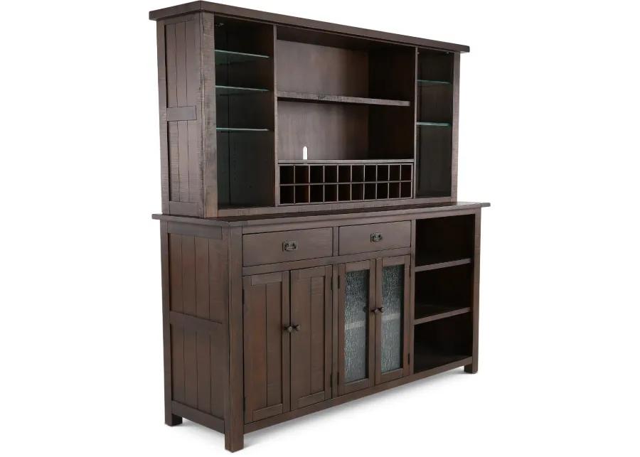 Homestead Dark Brown Buffet and Hutch