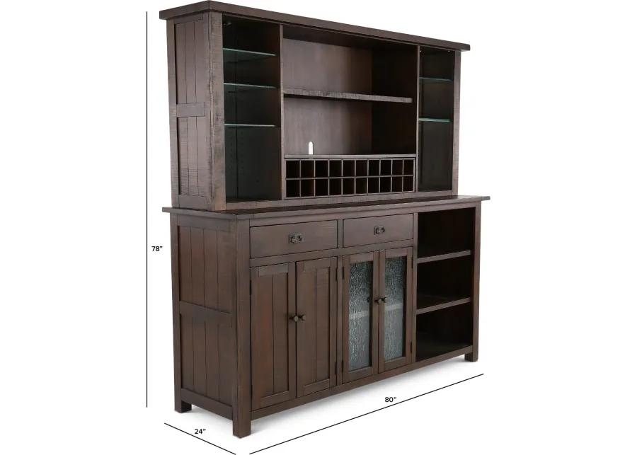 Homestead Dark Brown Buffet and Hutch