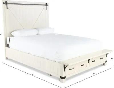 Mill River White King Storage Bed