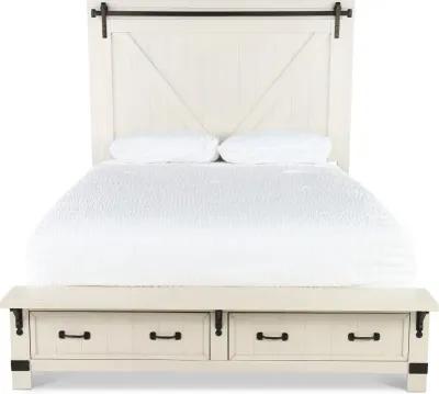 Mill River White King Storage Bed