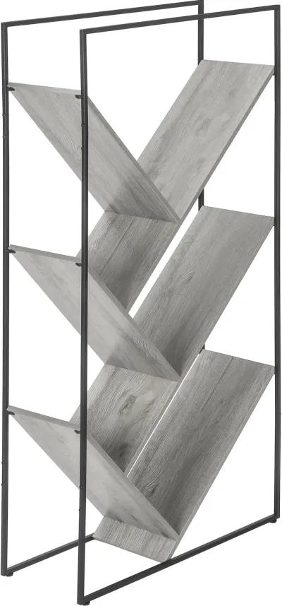 Cliff Contemporary 60" Gray Bookcase