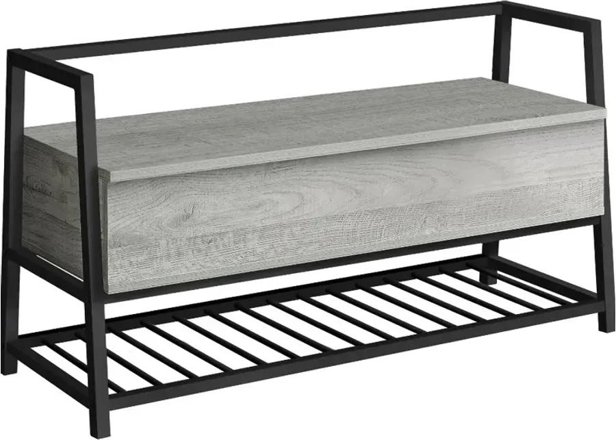 Industrial Grey Storage Bench