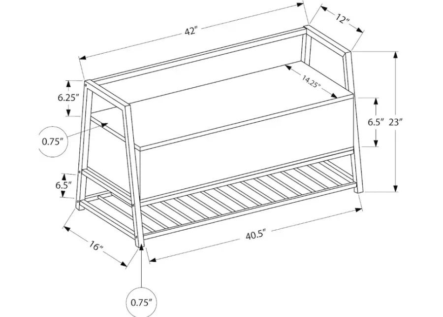 Industrial Grey Storage Bench