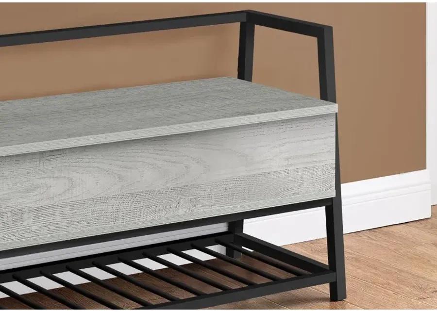 Industrial Grey Storage Bench