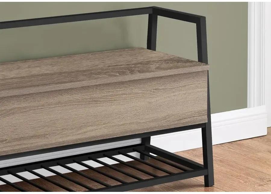 Industrial Taupe Storage Bench