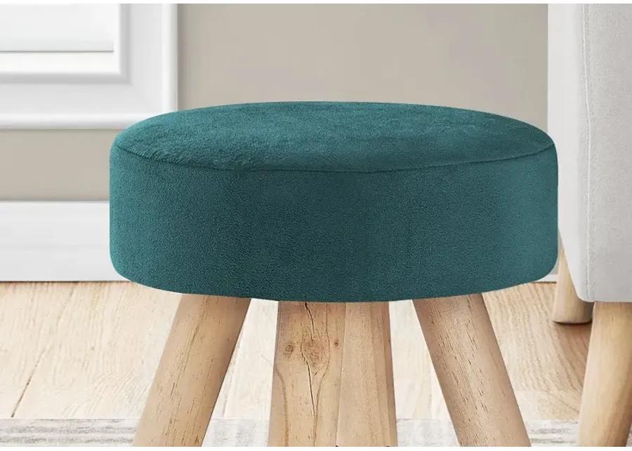 Contemporary Turquoise Velvet Ottoman