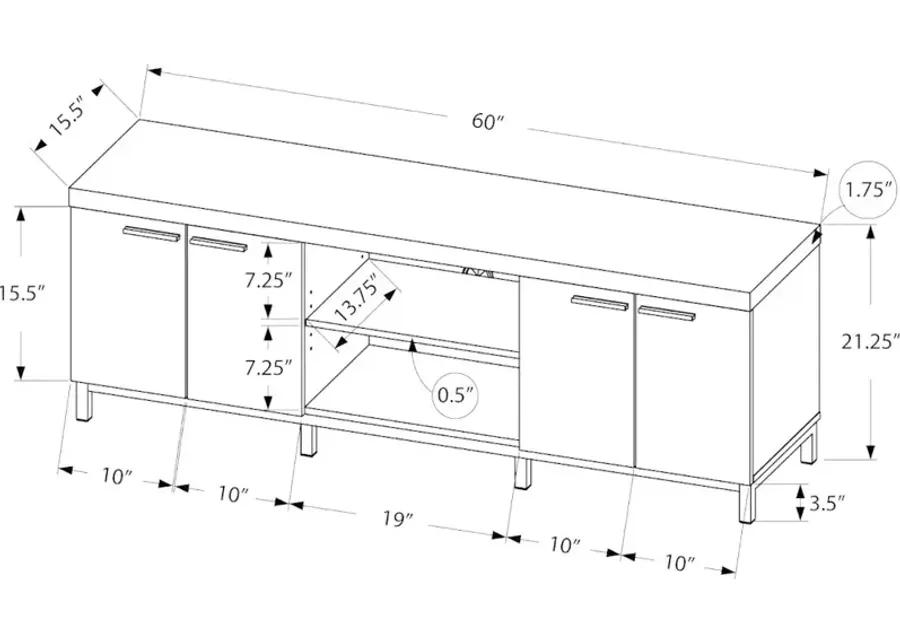 Contemporary 60 Inch Black TV Stand