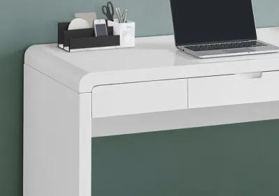 Modern 48 Inch Glossy White Computer Desk