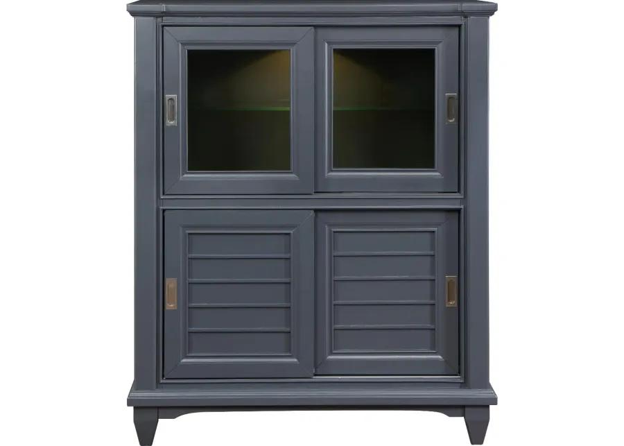 Vista Azul Graphite Gray Curio Cabinet