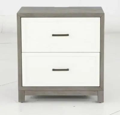 Palmetto Heights White and Gray Nightstand