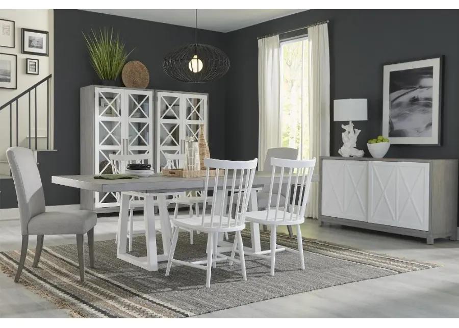 Palmetto Heights Gray and White Dining Table