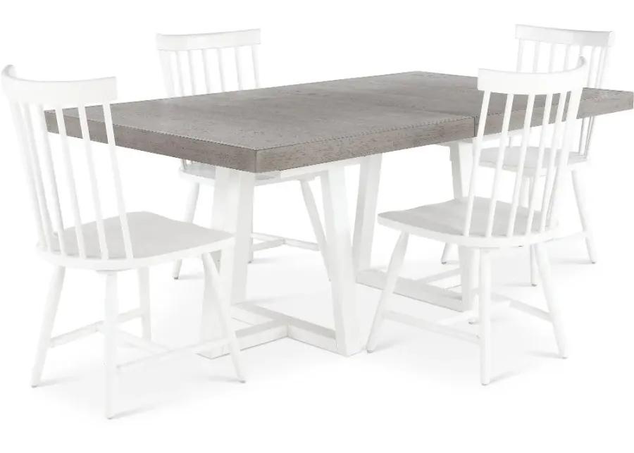 Palmetto Heights Gray and White Dining Table