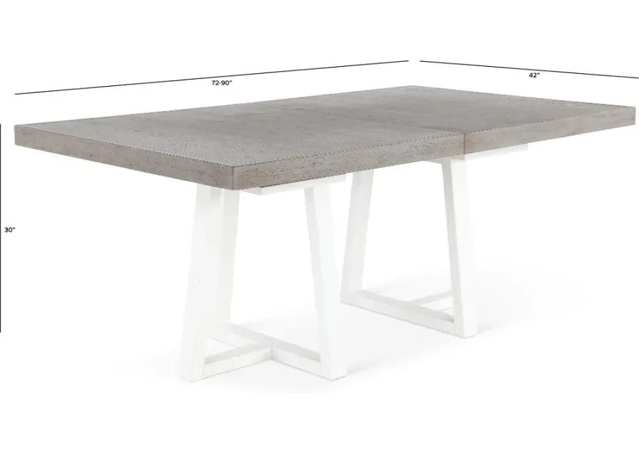 Palmetto Heights Gray and White Dining Table