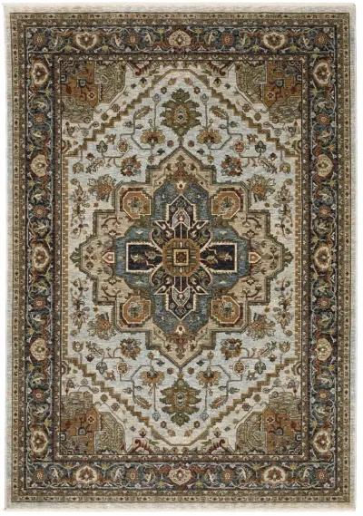 Aberdeen 5 x 8 Ivory and Blue Area Rug