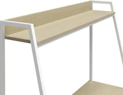 Bushwick Transitional Pale Oak and White Metal Ladder Desk