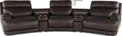 Brooks Chestnut 5-Piece Power Reclining Home Theater Seating