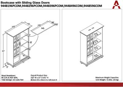 Aaron Lane Black Bookcase with Sliding Glass Doors