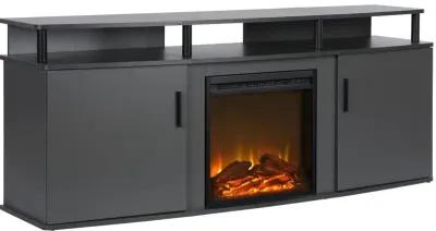 Carson Transitional Gray Electric Fireplace TV Console