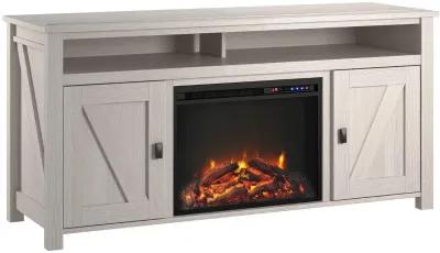 Farmington Ivory Oak 60" Electric Fireplace TV Console