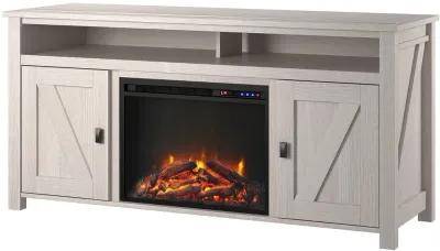 Farmington Ivory Oak 60" Electric Fireplace TV Console