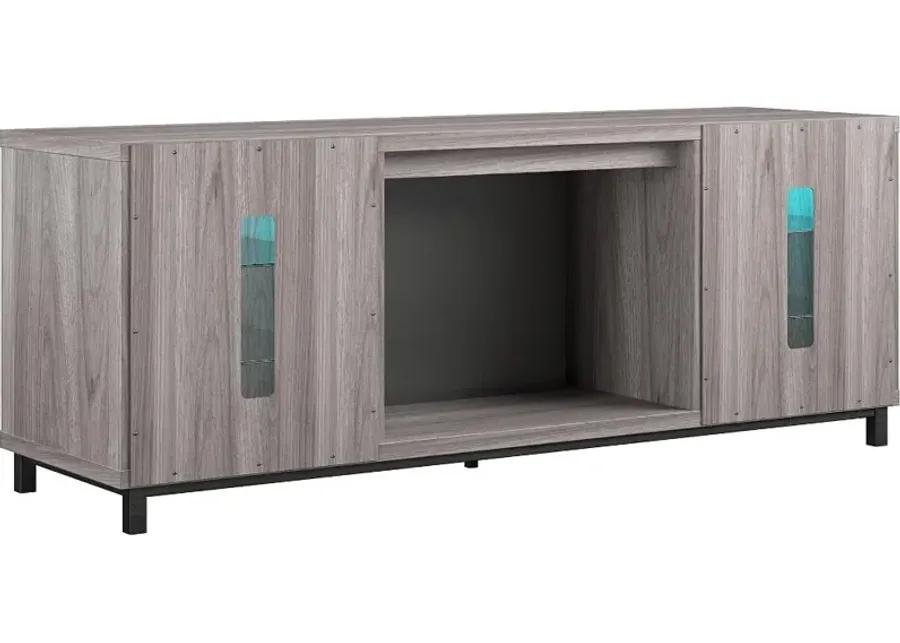 Lumina Modern Light Walnut Deluxe Fireplace TV Stand