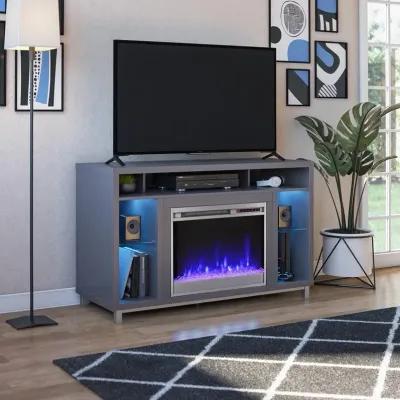 Lumina Modern Graphite Gray Fireplace TV Stand