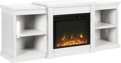 Manchester Transitional White Electric Fireplace TV Stand