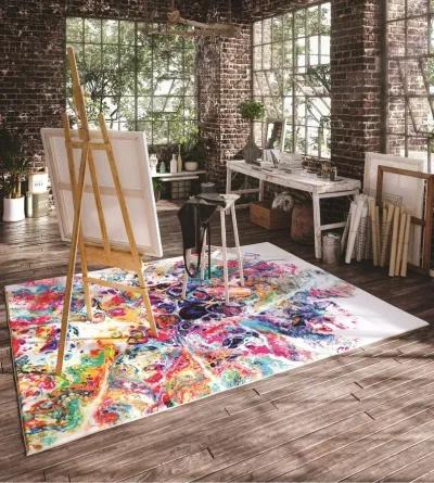 Kikiamo 8 x 10 Multicolor Carnival Area Rug