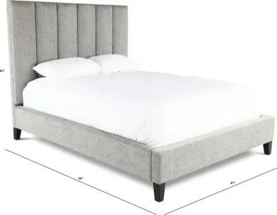 Avery Gray Queen Upholstered Bed