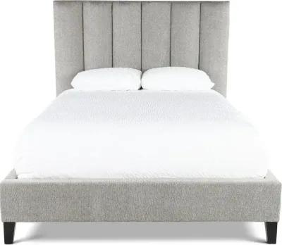 Avery Gray Queen Upholstered Bed