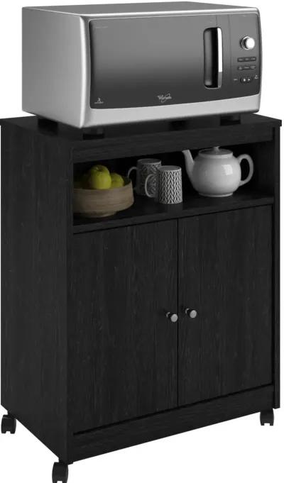 Landry Black Oak Microwave Cart