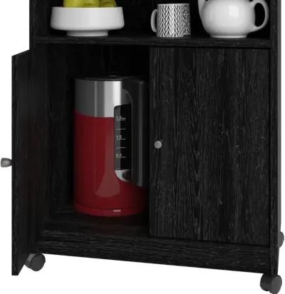 Landry Black Oak Microwave Cart