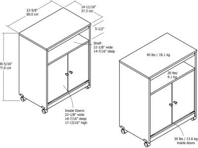 Landry Black Oak Microwave Cart