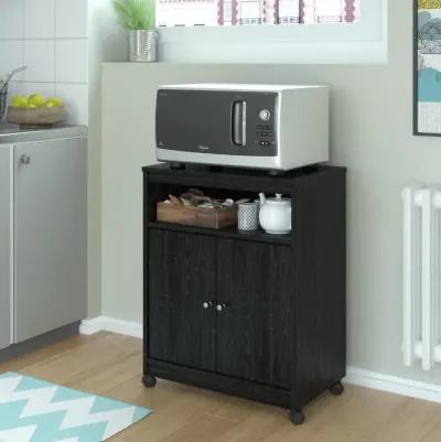 Landry Black Oak Microwave Cart