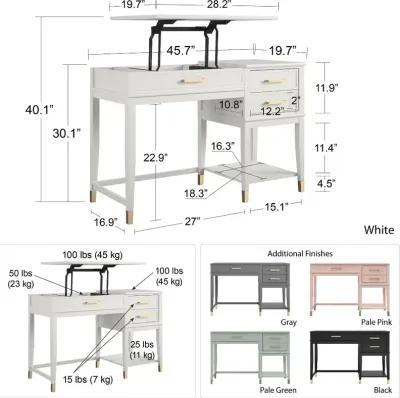 Westerleigh Black Lift-Top Computer Desk