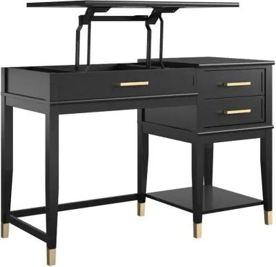 Westerleigh Black Lift-Top Computer Desk