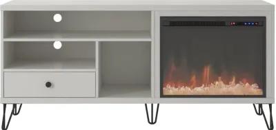 Owen White 60" Fireplace TV Stand